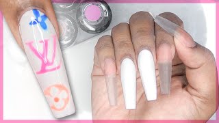 Acrylic Nails Tutorial  Louis Vuitton Nail Art Nail Tutorial  How To Acrylic Nails with Nail Forms [upl. by Caraviello]