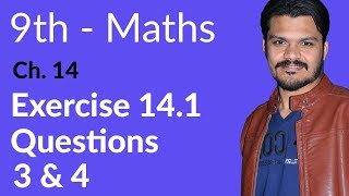 9th Class Math Ch 14 lec 2 Exercise 141 Question no 3 amp 4  Matric part 1 Math [upl. by Bonine]