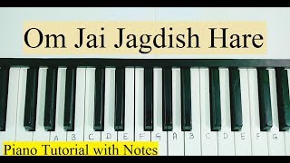 Om Jai Jagdish Hare Aarti Keyboard Piano Tutorial Notes [upl. by Llevra]