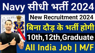 Indian Navy New Vacancy 2024 Out  Navy Recruitment 2024  10th Pass All India Agniveer Bharti 2024 [upl. by Quintessa594]