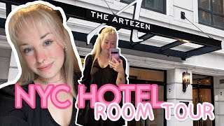 THE ARTEZEN HOTEL ROOM TOUR  AFFORDABLE PLACES TO STAY IN MANHATTAN NYC  Jay Elle J [upl. by Kristianson]