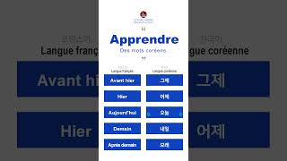 Apprendre des mots Coréens 04 les mots en rapport avec la date [upl. by Llehsam]