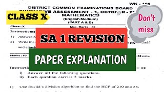 SA 1 REVISION  CLASS 10  REVISION  MODEL PAPER EXPLANATION  TS [upl. by Nuhsal]