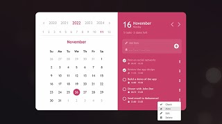 C WPF UI  How to Design Pink Calendar App in WPF [upl. by Sirk]