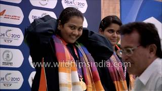 Shooters Rahi Sarnobat and Anisa Sayyed win gold in 25m pistol event [upl. by Nilesoj]