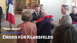 quotNazijägerquotEhepaar Klarsfeld erhält französischen Verdienstorden  AFP [upl. by Averil522]