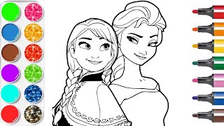 Dessiner et colorier Elsa Frozen Anna la reine des neiges dessin et coloriage amp Planète coloriage [upl. by Tloh]