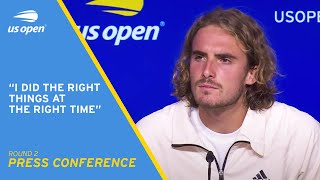 Stefanos Tsitsipas Press Conference  2021 US Open Round 2 [upl. by Meriel]