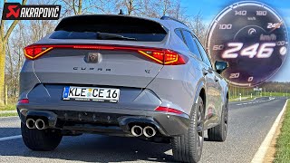 CUPRA FORMENTOR VZ 310 AKRAPOVIC  ACCELERATION TOP SPEED amp SOUND [upl. by Lerim]