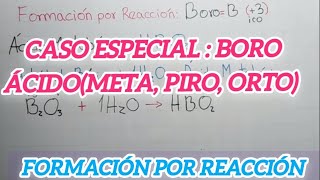 Ácido Metabórico Pirobórico Ortobórico Reacción de formación química ácidosquimicainorganica [upl. by Estes]