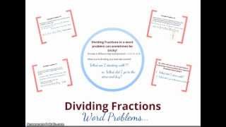 Dividing Fraction Word Problems [upl. by Torto]