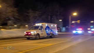 Toronto Police  FD convoy escorting EMS with critical victim of triple shooting 132022 [upl. by Renrut]