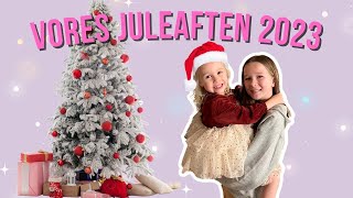 Vores juleaften 2023🎅🏼🎄 Åbner adventsgaver danser om juletræet amp pakker julegaver op🎁❤️ [upl. by Dnalyk]