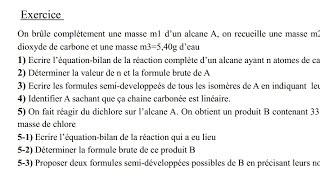 Exercice sur les Alcanes 1ére S2 2 éme partie [upl. by Eiduj]