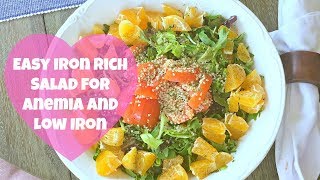 Easy Iron Rich Salad for Anemia and Low Iron Levels  By What Chelsea Eats [upl. by Anetsirk]