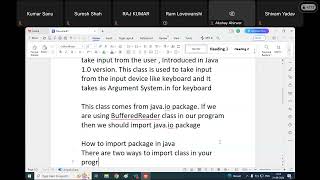 Input from The User BufferedReaderScanner Command Line Argument  Java Programming Ram Lovewanshi [upl. by Hedelman]