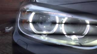 2015 BMW F30 330d M Sport Bi Xenon Headlights Close Up [upl. by Neiluj]