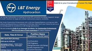 LampT hydrocarbon IG Petrochemicals  Walkin Interview Jobs  Multiple Dept  Date 2024 [upl. by Cohe]