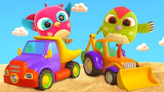 🔴Baby cartoons for kids amp Hop Hop the owl full episodes LIVE Street vehicles for kids [upl. by Arlen]