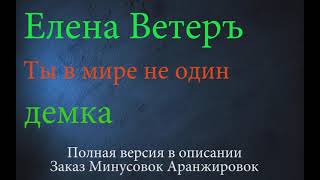 Елена Ветеръ Ты в мире не один демка минус [upl. by Hannis564]