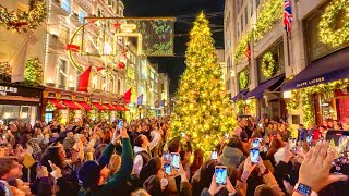 2024 London Christmas Lights Tour ✨ Bond Street amp Mayfair Christmas Lights Walk 🎄 4K HDR [upl. by Amity409]