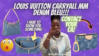 😱😱 LOUIS VUITTON CARRYALL MM DENIM HANDBAG LV DENIM COLLECTION 2024 [upl. by Sirk]