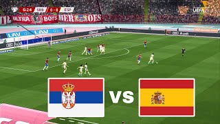 Servia X Spain  NATIONS LEAGUE  Full Match GROUP STAGE  Realistic Simulation [upl. by Lander]