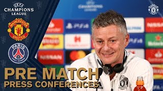 Press Conference  Ole Gunnar Solskjaer amp Anthony Martial  Manchester United v Paris StGermain [upl. by Ybbor312]