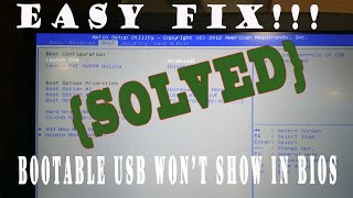 EASY FIX  BOOTABLE USB NOT SHOWING IN BIOS WINDOWS 10 ASUS ROG G751J [upl. by Eaj]