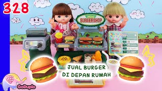 Mainan Boneka Eps 328 Rena dan Nene Jualan Burger di Depan Rumah  Goduplo TV [upl. by Ahcorb]