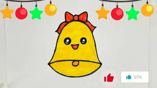 How to draw cute Christmas bells Christmas decorations [upl. by Mark]