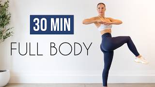 30 MIN FULL BODY WORKOUT  Small SpaceApartment Friendly No Jumping No Equipment [upl. by Haletta903]