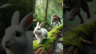 🐰Cute rabbit rescues the poor little bird rabbit cat kittten funny ai [upl. by Drofkcor82]