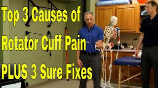 Top 3 Causes of Shoulder amp Rotator Cuff Pain PLUS 3 Sure Fixes [upl. by Crow]