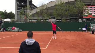 Steve Darcis first serve in super slow motion [upl. by Treboh]