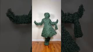 Turning into a bush 🌳 bush hedge shrub sewing halloween diy halloweencostume angemariano [upl. by Leicam550]