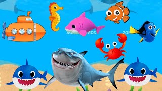 Baby Shark happy dance at Ocean  Baby Shark Dance Song with friends  Baby Shark doo doo doo [upl. by Astor]