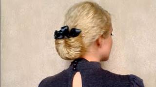 Curly bun updo for long hair style Праздничные прически своими руками [upl. by Koser]