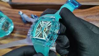 Different color crystal couple automatic watches [upl. by Tindall853]