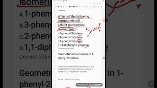 Which of the following compounds will exhibit geometrical isomerism [upl. by Norrehc]