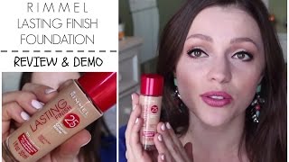 Rimmel Lasting Finish 25Hr Foundation  Review amp Demo [upl. by Nelyaw]