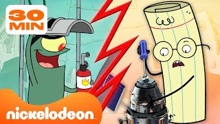 Bob lÉponge  Pierre Papier Ciseaux  PLANKTON CONTRE PAPIER  les pires inventions  Nickelodeon [upl. by Twum]