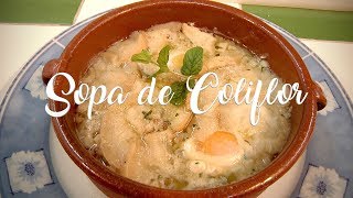 Sopa de Coliflor  Receta muy Fácil y Rápida [upl. by Nnaeilsel]