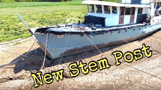 Ep 130 Old Boat New Stem Replacing The Front Of Our Boat boatrestoration [upl. by Susejedairam]