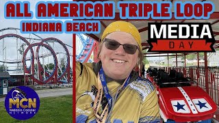 New for 2024 All American Triple Loop at Indiana Beach  Media Day Vlog [upl. by Pandolfi]