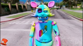 BRAND NEW RAINBOW FOXY ANIMATRONIC GTA 5 Mods FNAF RedHatter [upl. by Nosauq945]