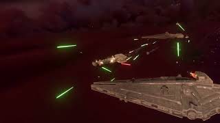 CR90 Corellian Corvette attack run on Arquitens class light cruiser [upl. by Beghtol960]