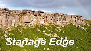 Flying over Stanage Edge in the Peak District [upl. by Ellehcin]