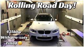 BMW e92 M3 rolling road  425BHP with KampN CAI kit  Powerrrrrrr [upl. by Moorefield]