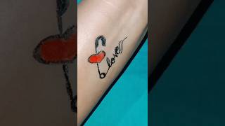 love tattoo using safety pin design trending shorts [upl. by Anahsal556]